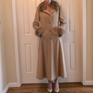 M R Apparel Fur Coat - rabbit cuff and collar.